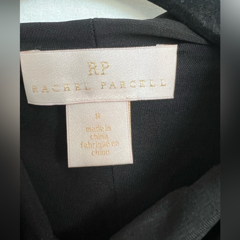 🖤 EUC RACHEL PARCELL Black Ruched Stretch Knit Long Sleeve Top | Women’s Small - Picture 9 of 9